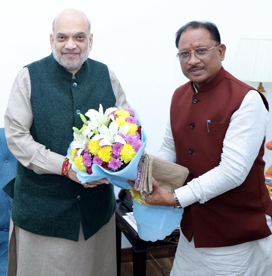 CM Sai meets HM Amit Shah invite him for Bastar Olympics and Police Award function