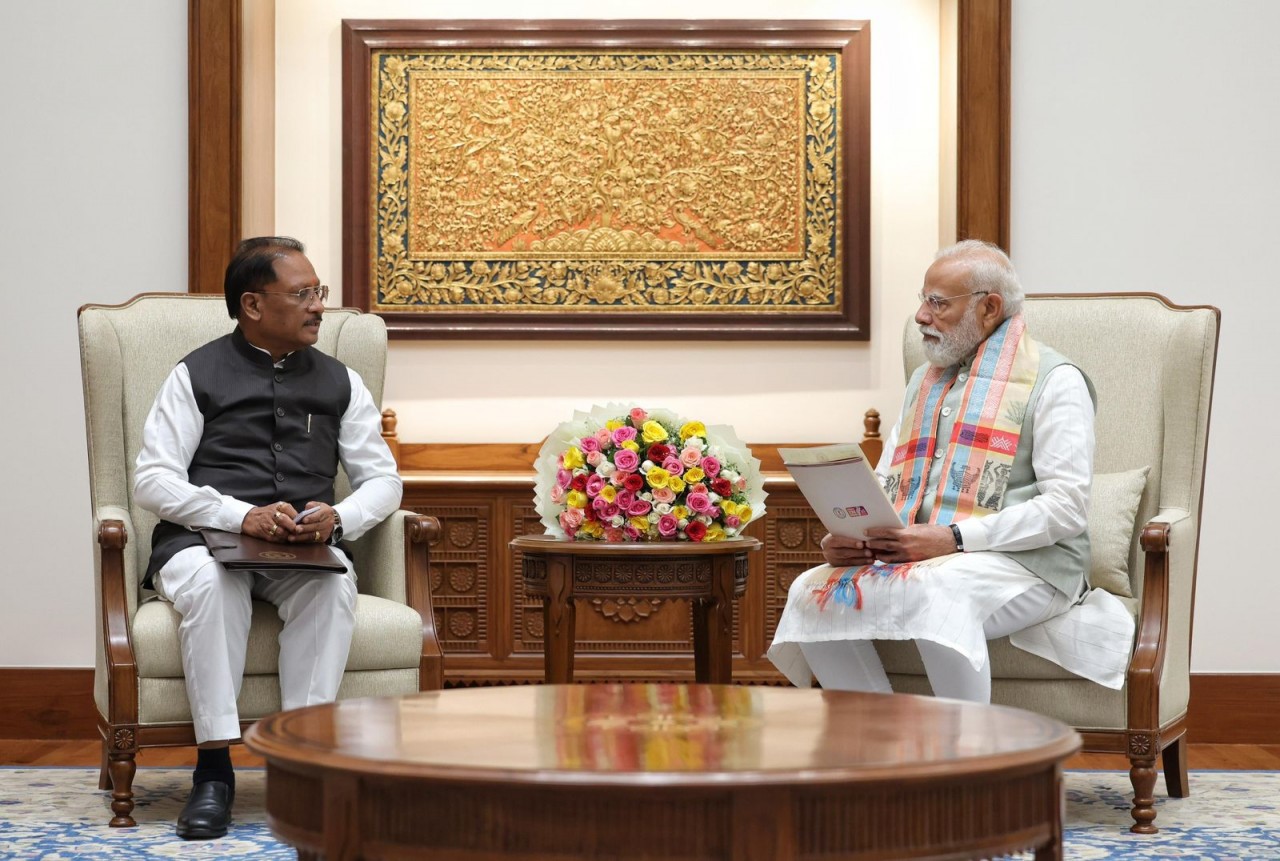 Chief Minister Vishnu Dev Sai with Prime Minister Narendra Modi