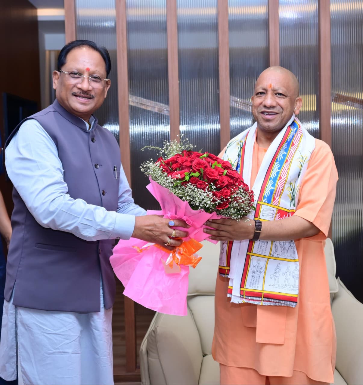 Chief Minister Vishnu Dev Sai with UP CM Yogi Adityanath