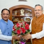 Speaker Dr Raman Singh with CM Vishnu Dev Sai